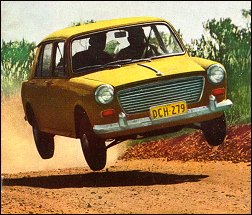 Morris 1100 leaps in the air