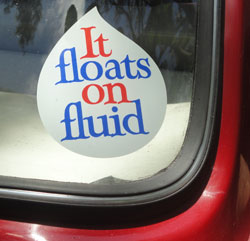 floats on fluid sticker