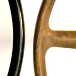 Original and damaged steeringwheel examples