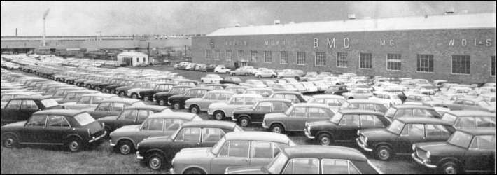 The BMC Factory showing rows of finished 1100s ready for distribution